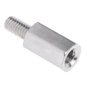 RS PRO Nickel Plated Brass Hexagonal M4 Male/Female Standoff, 12 mm Body, 8 mm Stud 806-6718