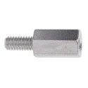 RS PRO Nickel Plated Brass Hexagonal M4 Male/Female Standoff, 12 mm Body, 8 mm Stud 806-6718