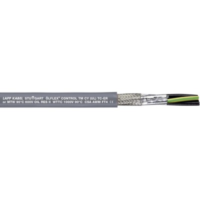 Lapp OLFLEX CONTROL TM Control Cable, Screened Stranded 18 AWG 4 Cores, 50 m Length, Grey Polyvinyl Chloride 281804CY