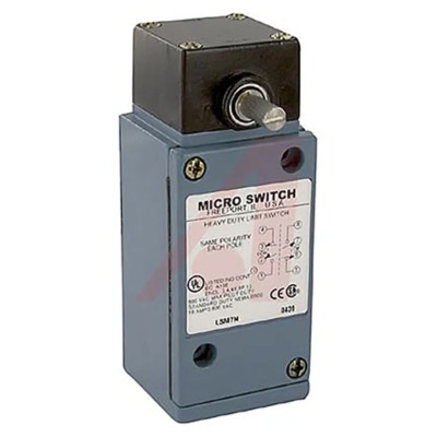 Honeywell Technologies HDLS Series Side Rotary Limit Switch DPDT Double Break 600V AC 10A Die Cast Zinc Housing LSM7N
