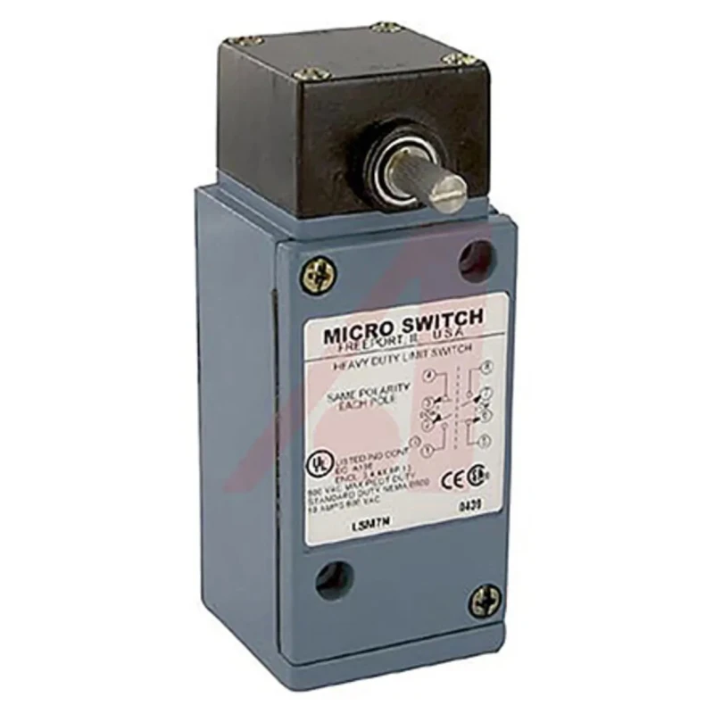 Honeywell Technologies HDLS Series Side Rotary Limit Switch DPDT Double Break 600V AC 10A Die Cast Zinc Housing LSM7N