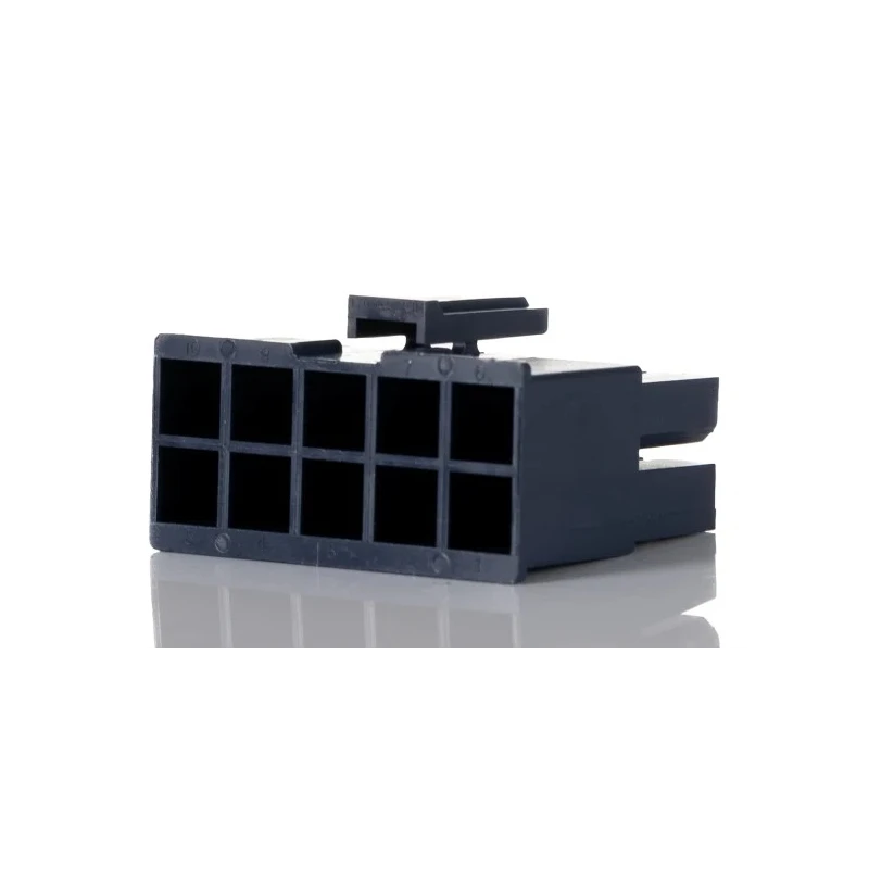 Molex Mega-Fit Male Connector Housing 5.7 mm Pitch 10 Way 2 Row Straight Nylon PCB Mount 170001-0110