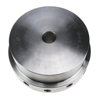 Rexnord 102 mm OD Pilot Bore Cast Iron Coupler 122 mm Length OMEGA-E3-HUB-PB