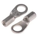 RS PRO Uninsulated Ring Terminal 6 mm Stud Size 22 AWG to 16 AWG Wire Grey 809-2224
