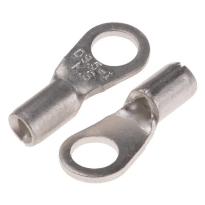 RS PRO Uninsulated Ring Terminal 6 mm Stud Size 22 AWG to 16 AWG Wire Grey 809-2224
