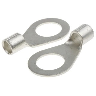 RS PRO Uninsulated Ring Terminal 17 mm Stud Size 4 AWG Wire Size Grey 809-2313