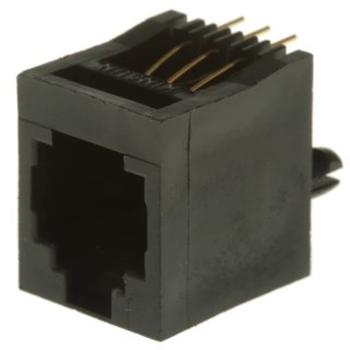 MH Connectors MH Modular Series RJ12 Connector Female Through Hole UTP Shield Straight 1 Port 6 Way 