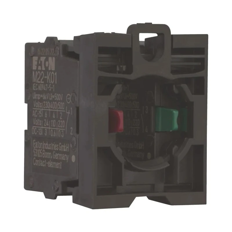 Eaton RMQ Titan M22 Series Contact Block 500V 4A Screw Terminal 1 NO 1 NC 216505 M22-AK11
