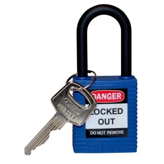 Brady Blue Nylon Padlock with 6.35 mm Shackle Diameter and 38.1 mm Shackle Length 813593
