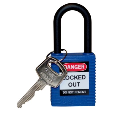 Brady Blue Nylon Padlock with 6.35 mm Shackle Diameter and 38.1 mm Shackle Length 813593