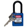Brady Blue Nylon Padlock with 6.35 mm Shackle Diameter and 38.1 mm Shackle Length 813593