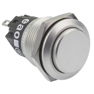 EAO 82 Series Push Button Switch, Momentary, Panel Mount, 19 mm Cutout, SPDT, IP65 IP67, 240 V 250 V AC 3A 34.5 82-5561.1000