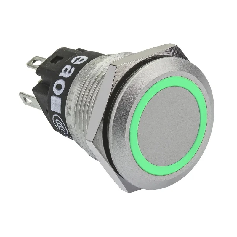 EAO Illuminated Push Button Switch 19 mm Cutout Momentary SPDT Green LED IP65 IP67 240V 3A 82-5551.1136