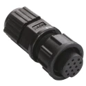 Amphenol Industrial Circular Connector, 12 Contacts, Panel Mount, Socket, Female, IP67, Nylon Housing BU-12BFFA-LL7001