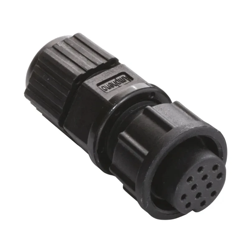 Amphenol Industrial Circular Connector, 12 Contacts, Panel Mount, Socket, Female, IP67, Nylon Housing BU-12BFFA-LL7001