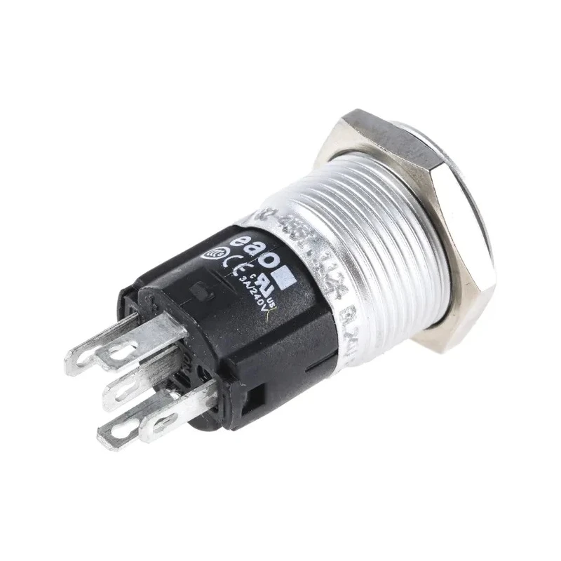 EAO Illuminated Push Button Switch, Momentary, Panel Mount, 16 mm Cutout, SPDT, Blue LED, IP65 IP67, 240V, 3A, 82-4551.1124