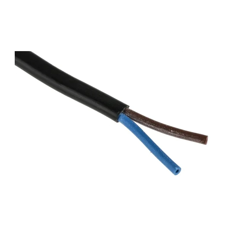 RS PRO 2 Core Power Cable Black 0.75mm² 70°C 100m PVC Jacket 300V 811-4356