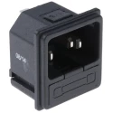 RS PRO C14 Straight Snap-in IEC Connector 250V 10A Male Fuse Size 5 x 20 mm 811-7204