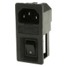 RS PRO C14 Straight Snap-in IEC Connector, 250V Voltage, 6A Current, Male, Fuse Size 5 x 20 mm 811-7229