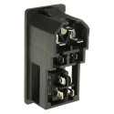 RS PRO C14 Straight Snap-in IEC Connector, 250V Voltage, 6A Current, Male, Fuse Size 5 x 20 mm 811-7229