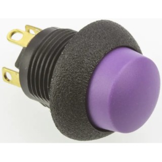 Otto P9 Series Push Button Switch Momentary Panel Cutout 0.5 x 0.5 in SPDT Violet LED IP68S 28 V dc 115 V ac P9-613127W