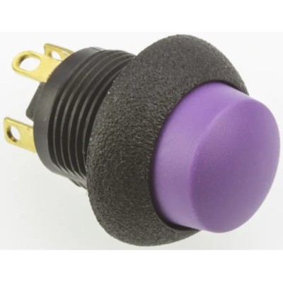 Otto P9 Series Push Button Switch Momentary Panel Cutout 0.5 x 0.5 in SPDT Violet LED IP68S 28 V dc 115 V ac P9-613127W