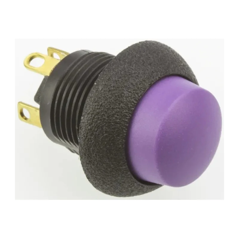 Otto P9 Series Push Button Switch Momentary Panel Cutout 0.5 x 0.5 in SPDT Violet LED IP68S 28 V dc 115 V ac P9-613127W
