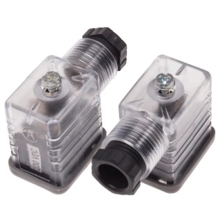 RS PRO 2P+E DIN 43650 B Solenoid Valve Connector Female Indicator Light, 250V dc 10A Current 811-8207