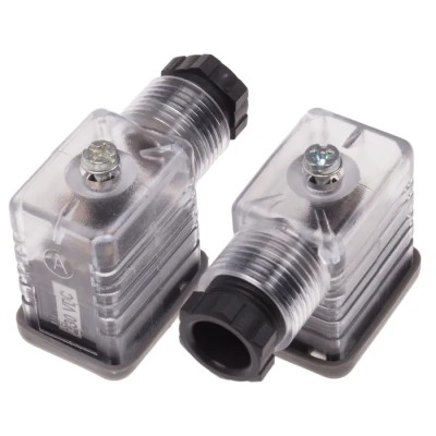 RS PRO 2P+E DIN 43650 B Solenoid Valve Connector Female Indicator Light, 250V dc 10A Current 811-8207