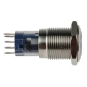 RS PRO Illuminated Push Button Switch Momentary Panel Mount 16 mm Cutout SPDT Blue LED IP65 IP67 250 V AC 811-8446