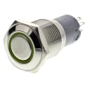 RS PRO Illuminated Momentary Push Button Switch, Panel Mount, 16 mm Cutout, SPDT, Yellow LED, IP65/IP67, 250 V AC 811-8465
