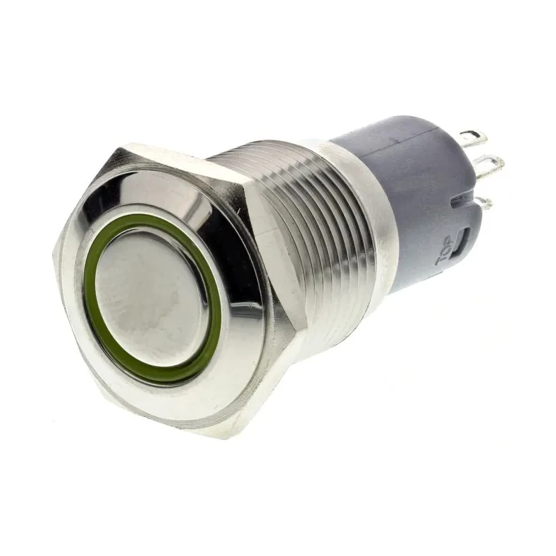 RS PRO Illuminated Momentary Push Button Switch, Panel Mount, 16 mm Cutout, SPDT, Yellow LED, IP65/IP67, 250 V AC 811-8465