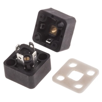 RS PRO 3P+E DIN 43650 Solenoid Valve Connector Male with Indicator Light, 250V AC, 10A, IP65 811-8250