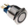 RS PRO Illuminated Push Button Switch, Latching, Panel Mount, 22 mm Cutout, SPDT, Blue LED, IP65, IP67, 250 V AC, 5A 811-8483
