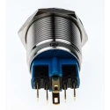 RS PRO Illuminated Push Button Switch, Latching, Panel Mount, 22 mm Cutout, SPDT, Blue LED, IP65, IP67, 250 V AC, 5A 811-8483