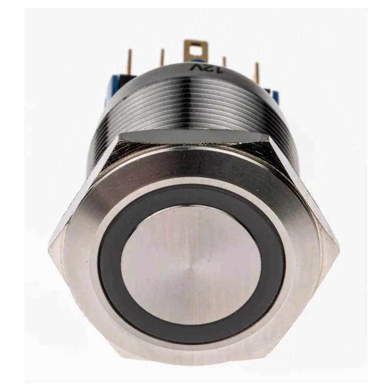 RS PRO Illuminated Push Button Switch, Latching, Panel Mount, 22 mm Cutout, SPDT, Blue LED, IP65, IP67, 250 V AC, 5A 811-8483