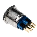 RS PRO Illuminated Push Button Switch, Latching, Panel Mount, 22 mm Cutout, SPDT, Blue LED, IP65, IP67, 250 V AC, 5A 811-8483