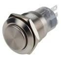RS PRO Latching Push Button Switch, Panel Mount, 19 mm Diameter Cutout, SPDT, Chrome LED, IP65/IP67, 250V AC 5A 811-8566