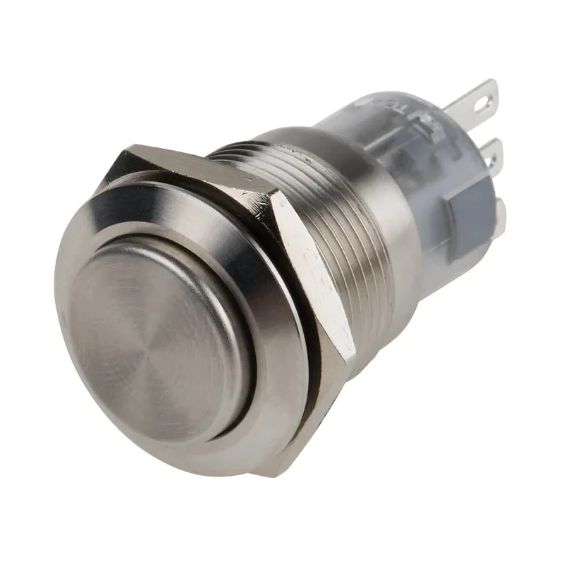 RS PRO Latching Push Button Switch, Panel Mount, 19 mm Diameter Cutout, SPDT, Chrome LED, IP65/IP67, 250V AC 5A 811-8566