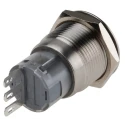 RS PRO Latching Push Button Switch, Panel Mount, 19 mm Diameter Cutout, SPDT, Chrome LED, IP65/IP67, 250V AC 5A 811-8566