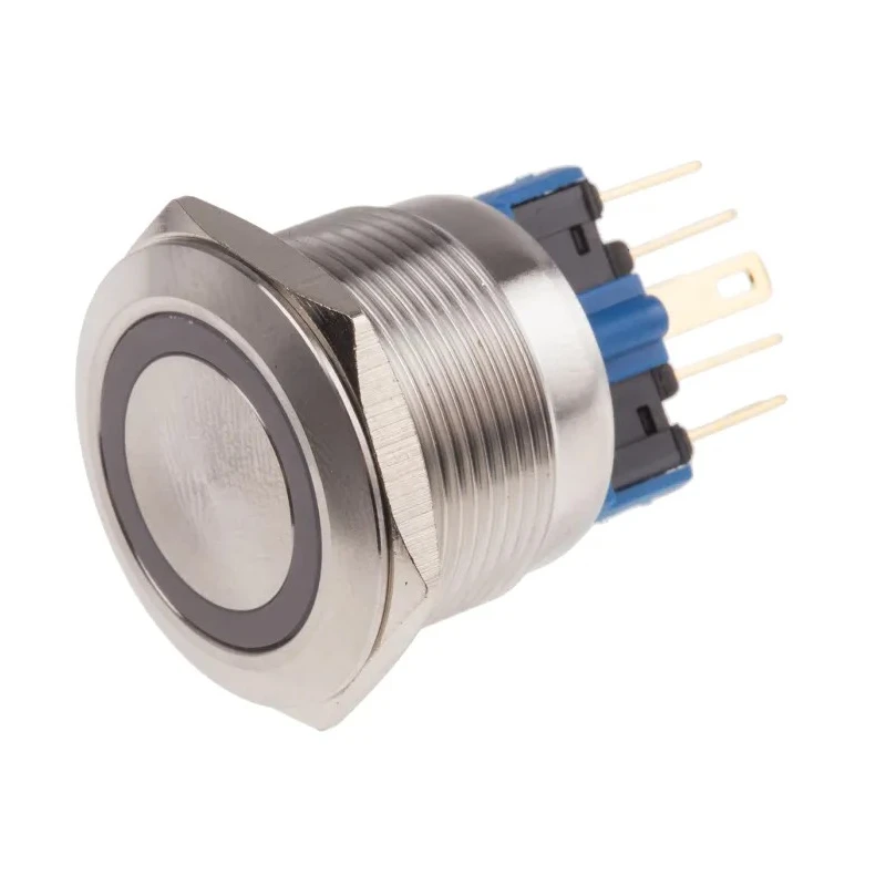 RS PRO Illuminated Momentary Push Button Switch 22 mm Cutout SPDT Red LED IP65 IP67 250 V AC 811-8544