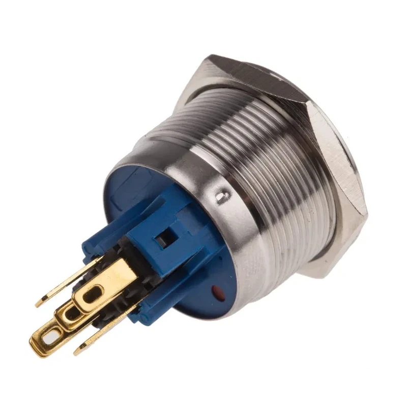 RS PRO Illuminated Momentary Push Button Switch 22 mm Cutout SPDT Red LED IP65 IP67 250 V AC 811-8544