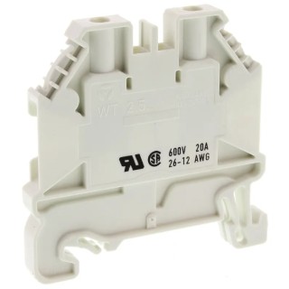 Wieland Feed Through Terminal Block WT 2.5 Series, White, 2.5mm², 1-Level, Screw Termination, 1kV, 24A, ATEX 58.503.0055.2