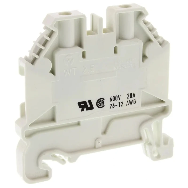Wieland Feed Through Terminal Block WT 2.5 Series, White, 2.5mm², 1-Level, Screw Termination, 1kV, 24A, ATEX 58.503.0055.2