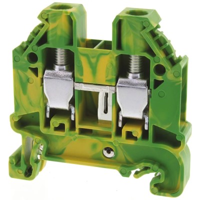 Wieland WT 6 PE Series Earth Terminal Block Yellow Green 1-Level 2-Positions Screw Termination 1kV 8mm Pitch 58.506.9055.0