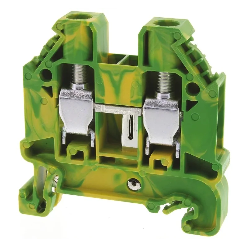 Wieland WT 6 PE Series Earth Terminal Block Yellow Green 1-Level 2-Positions Screw Termination 1kV 8mm Pitch 58.506.9055.0