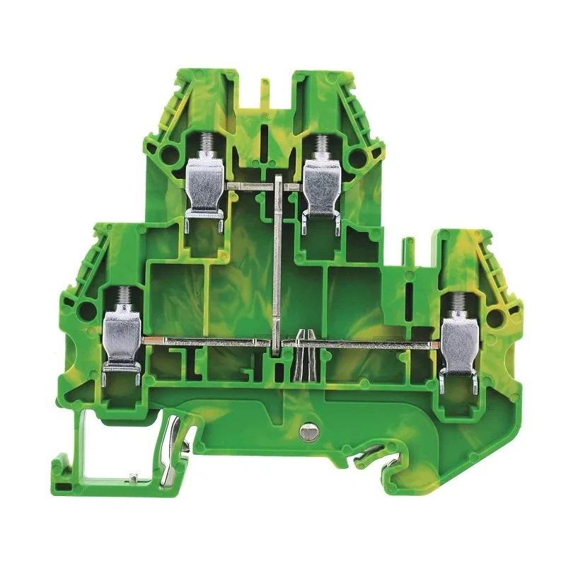 Wieland Earth Terminal Block Green Yellow 2-Level Screw Connection 26 AWG to 10 AWG 800V WT 4 E PE 58.504.9255.0