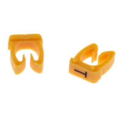 RS PRO Clip-On Cable Marker Yellow Polyamide 66 with Pre-printed N to Z Legend 812-1237