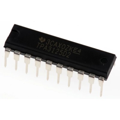 Texas Instruments 2-Channel Class D Audio Amplifier IC, 10W Output Power, 20-Pin PDIP TPA3125D2N
