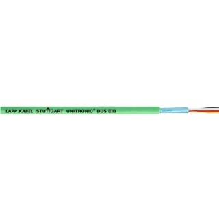 Lapp UNITRONIC BUS EIB Data Cable, 2 Cores, 0.8 mm² CSA 18 AWG, Screened, 100 m, Green Polyvinyl Chloride Sheath 2170240
